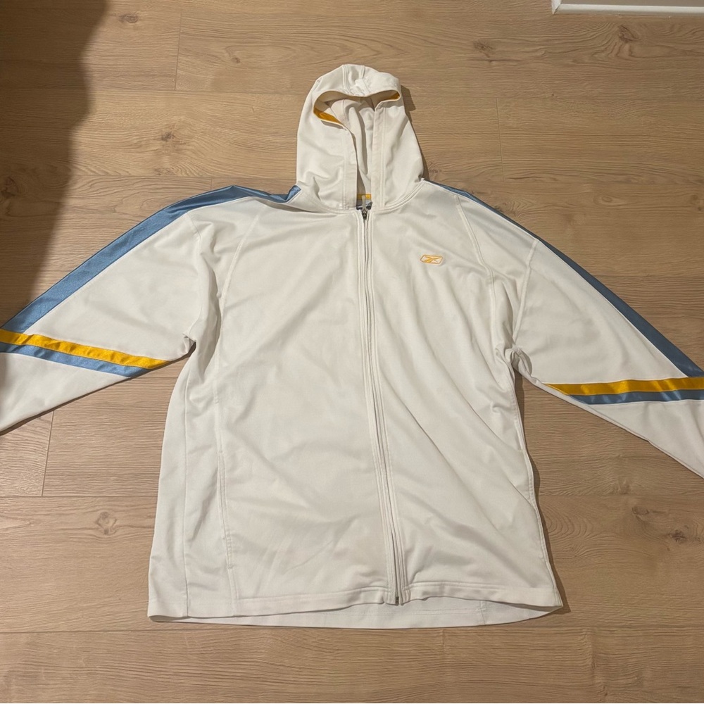 Reebok White Hoodie with Yellow Accent